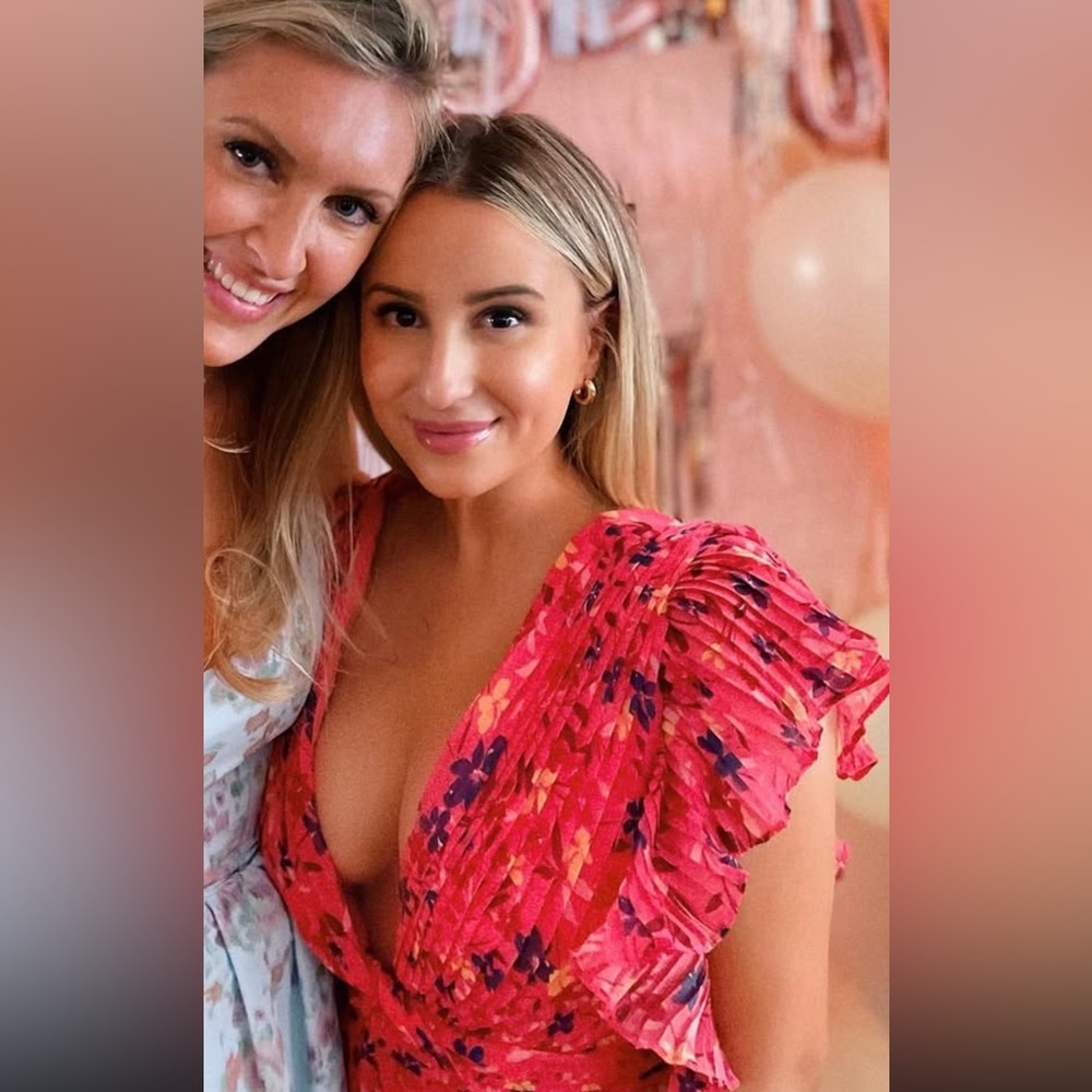 La Maison Talulah Plunge Midi Dress Coral Small